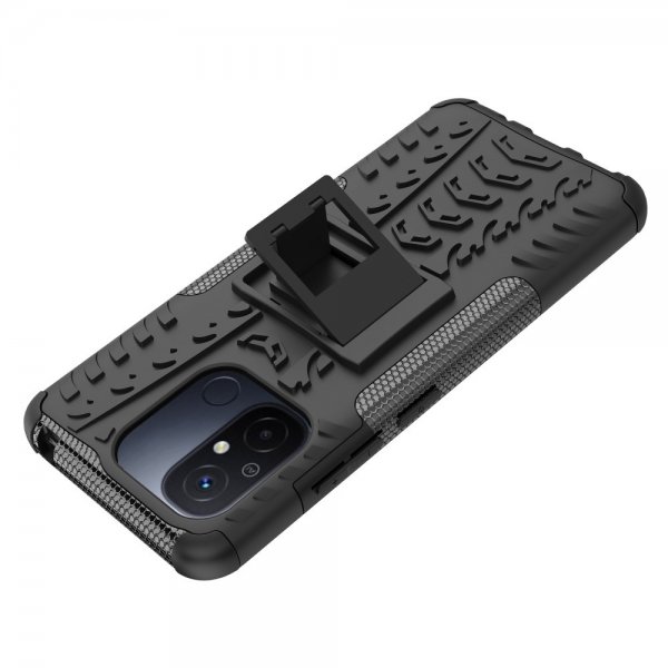 Xiaomi Redmi 12C Deksel Dekkmønster Stativfunksjon Svart