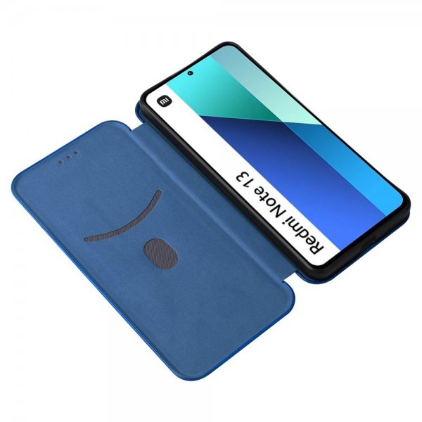 Xiaomi Redmi Note 13 4G Etui Karbonfibertekstur Blå