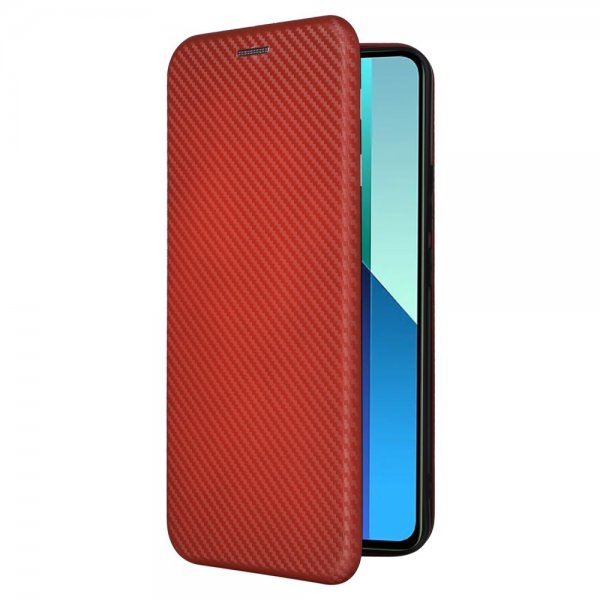 Xiaomi Redmi Note 13 4G Etui Karbonfibertekstur Brun