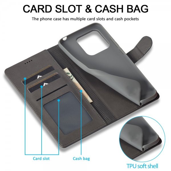 Xiaomi Redmi Note 13 5G Etui med Kortlomme stativfunksjon Grå