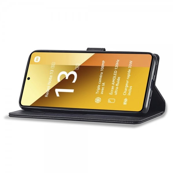 Xiaomi Redmi Note 13 5G Etui med Kortlomme stativfunksjon Svart