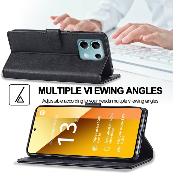 Xiaomi Redmi Note 13 5G Etui med Kortlomme stativfunksjon Svart