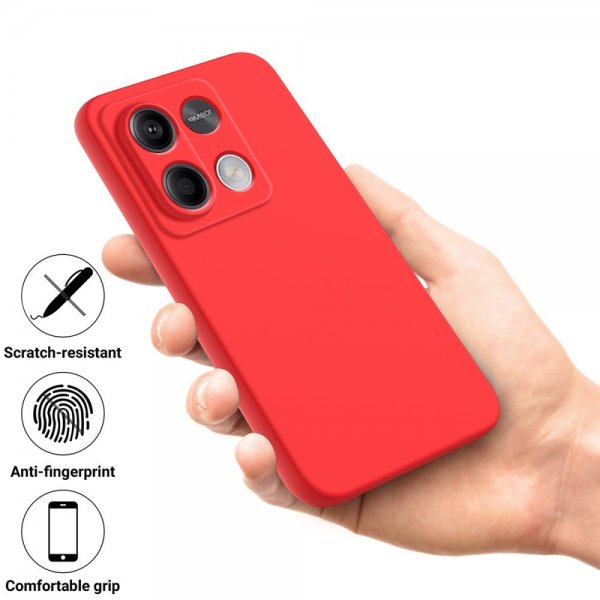 Xiaomi Redmi Note 13 5G Deksel med Stropp Silikon Rød