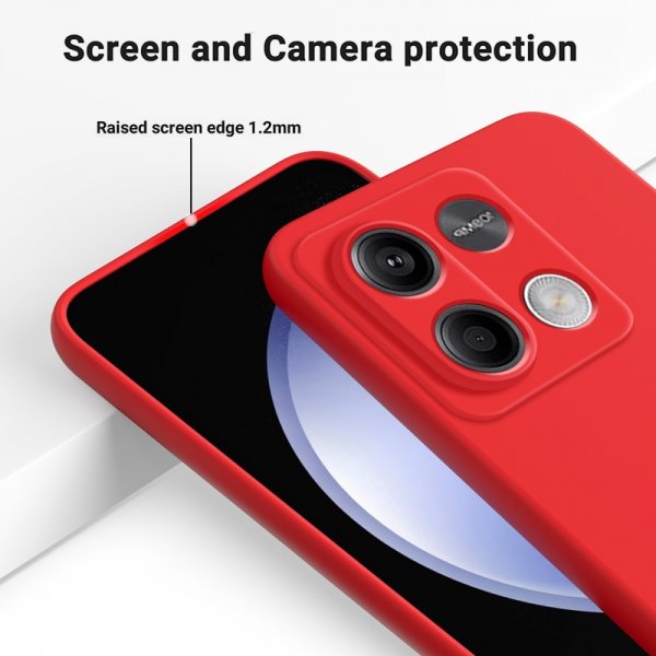 Xiaomi Redmi Note 13 5G Deksel med Stropp Silikon Rød