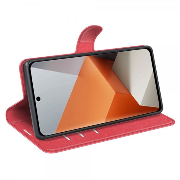 Xiaomi Redmi Note 13 Pro Plus 5G Etui Litchi Rød
